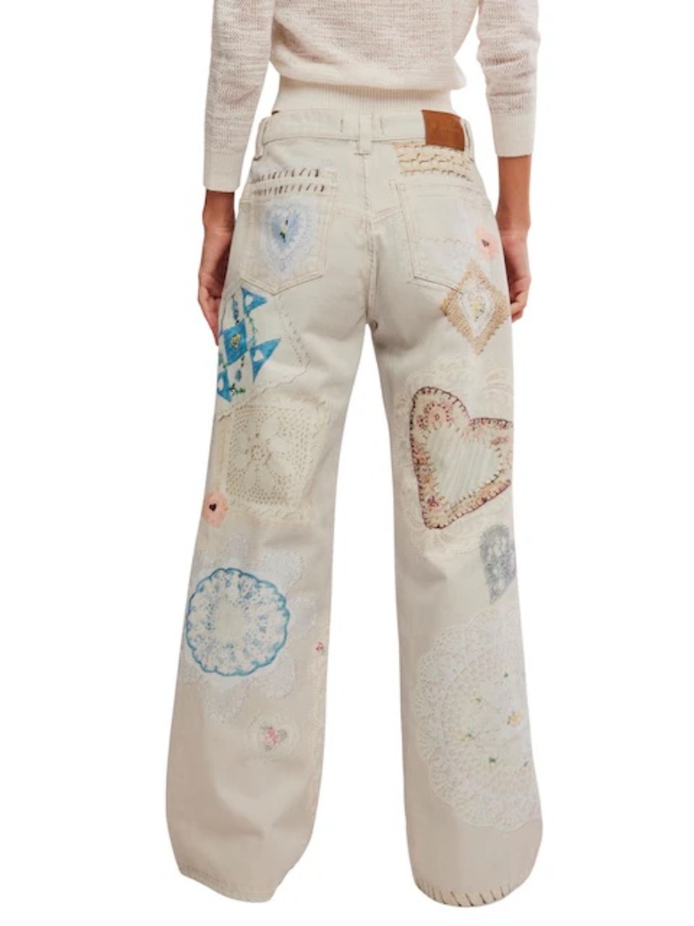 We The Free Illusions straight-leg printed jeans in the heirloom ivory,nwt, sz29 - Picture 3 of 13